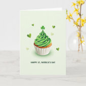 St Patricks Day Cupcake Card Kaart (Gele Bloem)