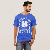 St Patricks Day Curling Girl Women Curler Gift T-shirt (Voorkant volledig)