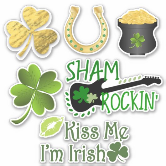 St. Patrick's Day Custom-Cut Vinyl Sticker (Voorkant)
