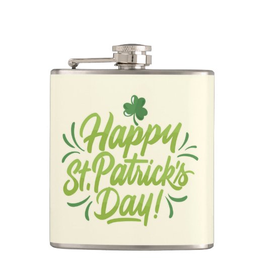 St. Patrick's Day Custom Flask Green Beer Mok Heupfles (Voorkant)