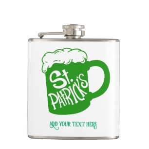 St.Patrick's Day Custom Flask Green Beer Mok Heupfles
