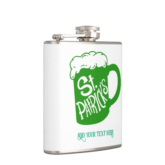 St.Patrick's Day Custom Flask Green Beer Mok Heupfles (Rechts)