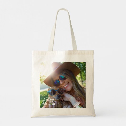 St. Patrick's Day Custom Foto Chihuahua Moeder Tote Bag (Achterkant)