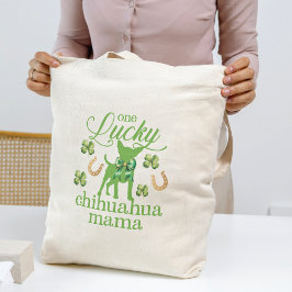 St. Patrick's Day Custom Foto Chihuahua Moeder Tote Bag