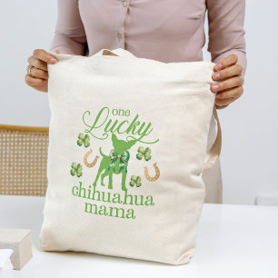 St. Patrick's Day Custom Foto Chihuahua Moeder Tote Bag