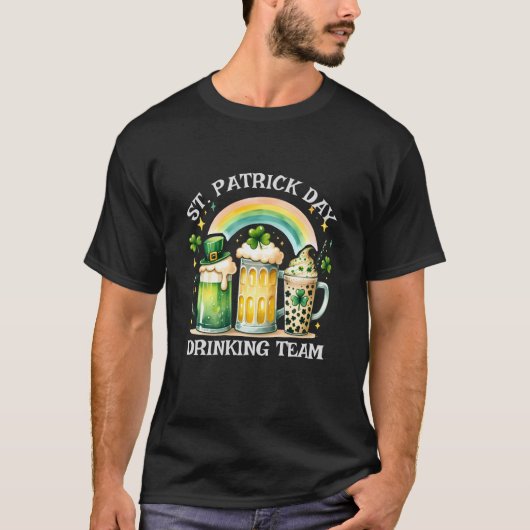 St. Patrick's Day Custom Funny T-shirt - Drink tea (Voorkant)