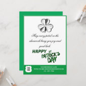 St. Patrick's Day Custom Logo Business Holiday Kaart (Voorkant / Achterkant in situ)