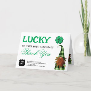 St. Patrick's Day Custom Logo Business Referral Bedankkaart