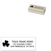 St Patrick's Day Custom Name & Address Shamrock Rubberstempel (Gestempeld)
