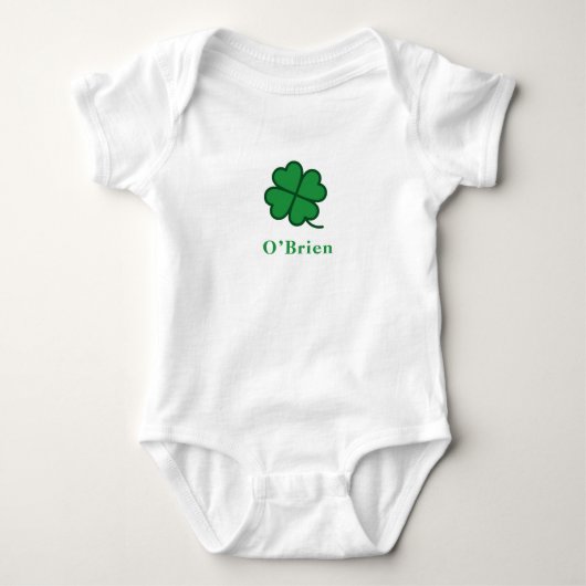 St. Patrick's Day | Custom Name Clover Design Romper (Voorkant)