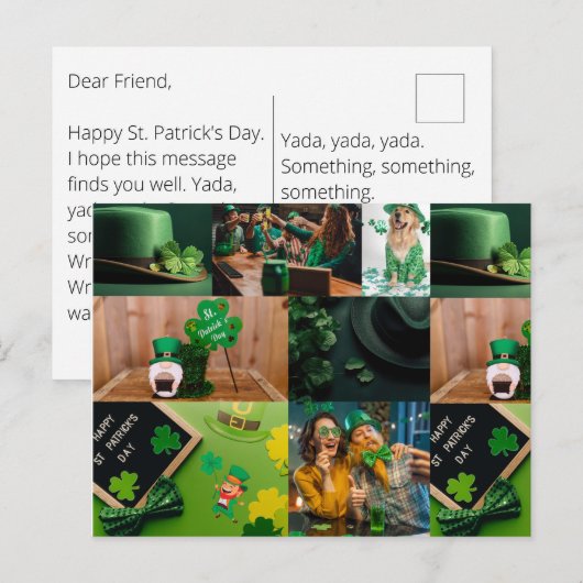 St. Patrick's Day CUSTOM Wenskaart Briefkaart (Voorkant / Achterkant)