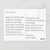 St. Patrick's Day CUSTOM Wenskaart Briefkaart (Achterkant)