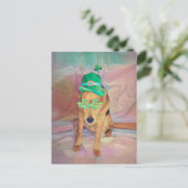 St Patricks Day Cute Funny Irish Hipster Dog Briefkaart (Staand voorkant)