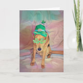 St Patricks Day Cute Funny Irish Hipster Dog Kaart (Voorkant)