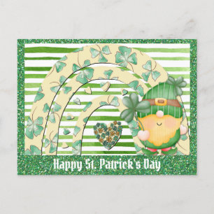 St Patricks Day Cute Gnome Green Shamrock Briefkaart