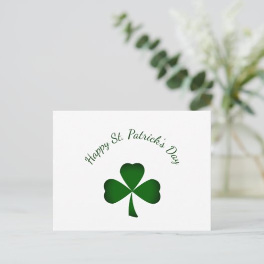St. Patrick's Day Cute Green Shamrock Feestdagenkaart (Staand voorkant)