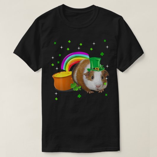 St Patricks Day Cute Guinea Pig Irish Shamrock Pre T-shirt (Design voorkant)