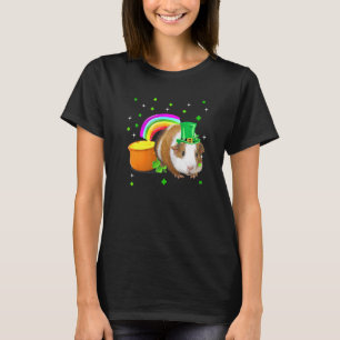 St Patricks Day Cute Guinea Pig Irish Shamrock T-shirt