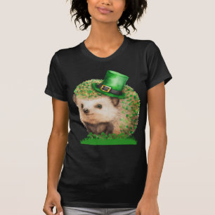 St. Patrick's Day Cute Hedgel Black T shirt