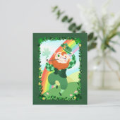 St. Patrick's Day Cute Leprechaun Briefkaart (Staand voorkant)