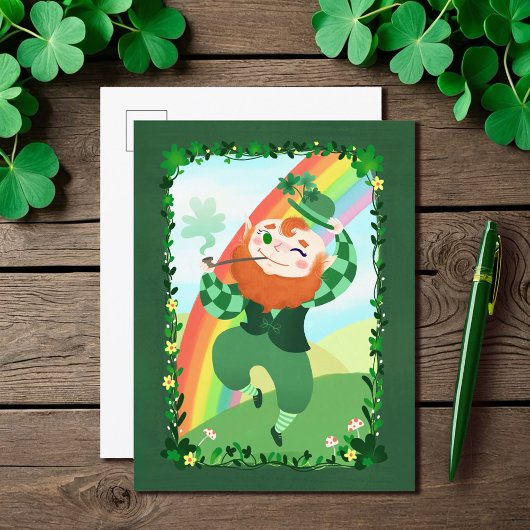 St. Patrick's Day Cute Leprechaun Briefkaart