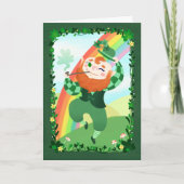 St. Patrick's Day Cute Leprechaun Kaart (Voorkant)