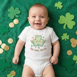 St. Patrick's Day Cute "My Lucky Charm" Clover Romper