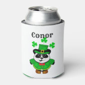 St. Patrick's Day Cute Panda Beer gepersonaliseerd Blikjeskoeler (Blikje Voorkant)