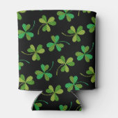 St Patricks Day Cute Shamrock Pattern Green Black Blikjeskoeler (Achterkant)