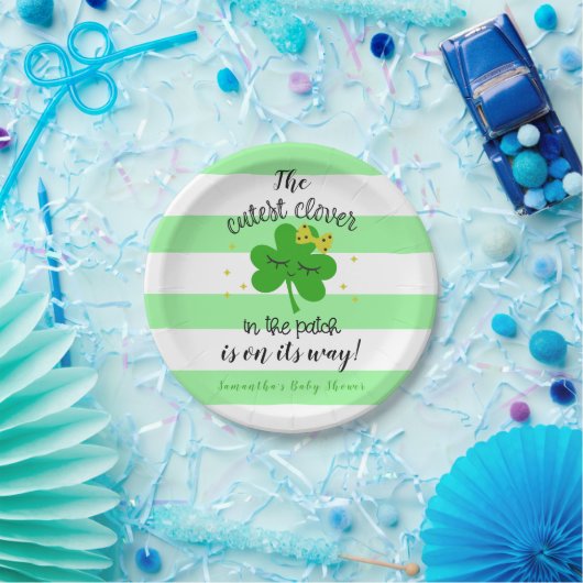 St Patrick's Day Cutest Clover Baby shower Party Papieren Bordje (Feest)