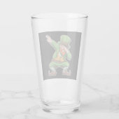 St Patricks Day Dab Dabbing Kabouter In Groen Glas (Achterkant)