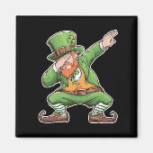St Patricks Day Dab Dabbing Kabouter In Groen Magneet (Voorkant)