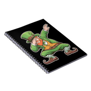 St Patricks Day Dab Dabbing Kabouter In Groen  Notitieboek