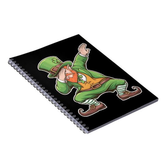 St Patricks Day Dab Dabbing Kabouter In Groen  Notitieboek (Rechterzijde)
