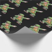 St. Patrick's Day Dab Dabbing Kabouter in het groe Cadeaupapier (Hoek)