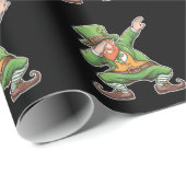 St. Patrick's Day Dab Dabbing Kabouter in het groe Cadeaupapier (Rol Hoek)