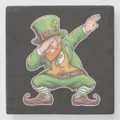 St. Patrick's Day Dab Dabbing Kabouter in het Groe Stenen Onderzetter (Voorkant)