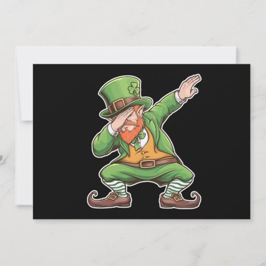 St Patricks Day Dab Dabbing Leprechaun in het groe Bedankkaart (Voorkant)