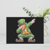 St Patricks Day Dab Dabbing Leprechaun in het groe Bedankkaart (Staand voorkant)