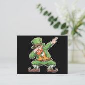 St Patricks Day Dab Dabbing Leprechaun in het groe Briefkaart (Staand voorkant)