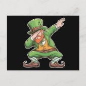 St Patricks Day Dab Dabbing Leprechaun in het groe Briefkaart (Voorkant)