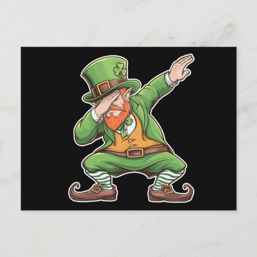 St Patricks Day Dab Dabbing Leprechaun in het groe Briefkaart (Voorkant)