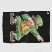St Patricks Day Dab Dabbing Leprechaun in het groe Golfhanddoek (Horizontaal)