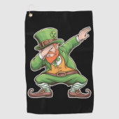 St Patricks Day Dab Dabbing Leprechaun in het groe Golfhanddoek (Voorkant)