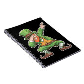 St Patricks Day Dab Dabbing Leprechaun in het groe Notitieboek (Rechterzijde)