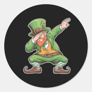 St Patricks Day Dab Dabbing Leprechaun in het groe Ronde Sticker