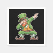St Patricks Day Dab Dabbing Leprechaun in het groe Servet (Voorkant)