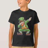 St Patricks Day Dab Dabbing Leprechaun in het groe T-shirt (Voorkant)