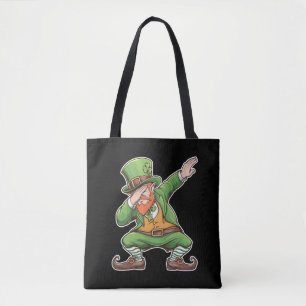 St Patricks Day Dab Dabbing Leprechaun in het groe Tote Bag