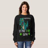 St Patrick's Day Dab Trex Geef Geluk Trui (Voorkant volledig)